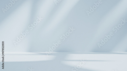Elegant contemporary natural light shadow on wall and table top for organic beauty cosmetic and skin care product display background