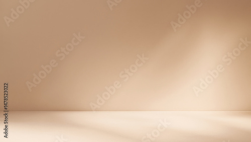 Elegant contemporary natural light shadow on wall and table top for organic beauty cosmetic and skin care product display background