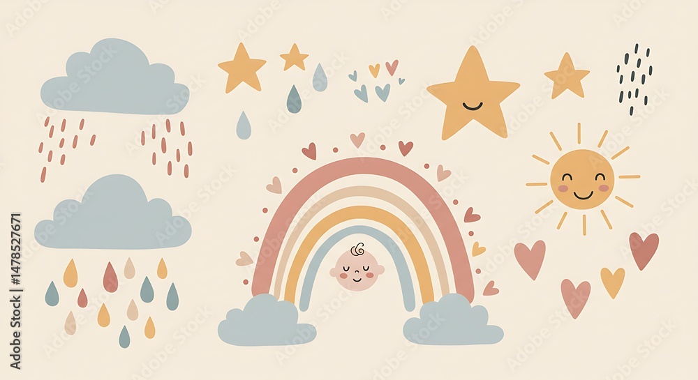 Fototapeta premium Rainbow Baby Joy