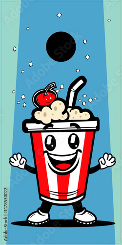 Movie lovers corn hole graphic template. Team Cherry Float. Be sure to search for his challenger - Team Popcorn. Corn hole top board graphic template with die-cut lines. 24" wide by 48" tall.	
