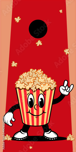 Movie lovers corn hole graphic template. Team Popcorn. Be sure to search for his challenger - Team Cherry Float. Corn hole top board graphic template with die-cut lines. 24" wide by 48" tall.	
