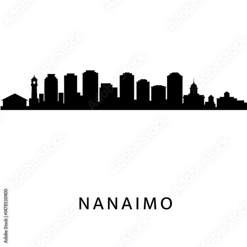 Nanaimo BC Skyline with Cityscape, and Canada.