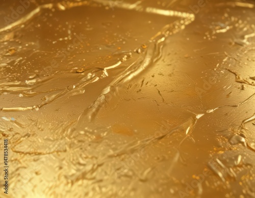 Luxurious golden holographic foil, textured surface ,  bright,  holographic,  texture