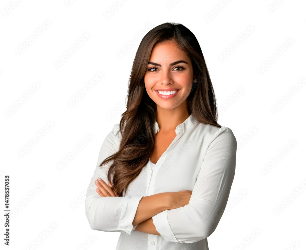 Confident young woman in formal attire isolated on transparent background Confident young woman in formal attire isolated on transparent background
