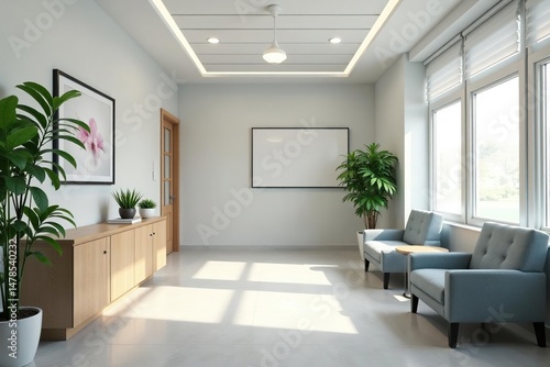 Wallpaper Mural Clean, modern doctor's office waiting area with comfortable seating and natural light , healthcare, bright, doctor Torontodigital.ca