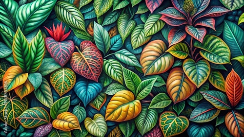 Hand-Painted Floral Wall Art Pattern, Botanical Design, Deep Focus, High-Resolution Print