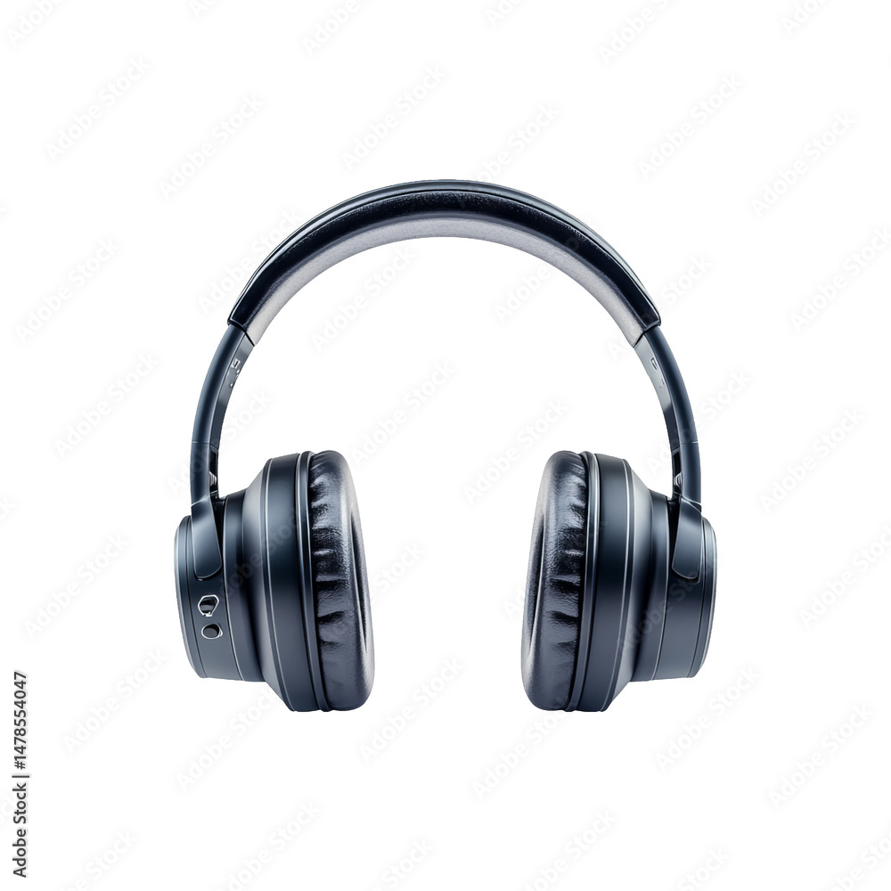 Black Wireless Headphones Isolated on Transparent Background Black Wireless Headphones Isolated on Transparent Background