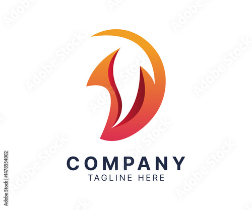 Abstract Logo with Dynamic Gradient Shape