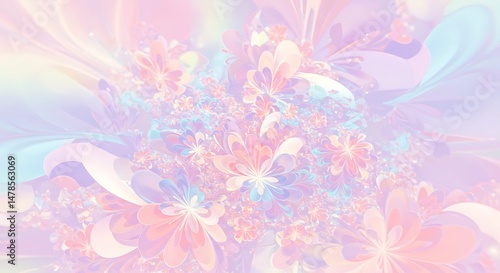 Wallpaper Mural Abstract Floral Design in Pastel Colors for Backgrounds and Art Torontodigital.ca