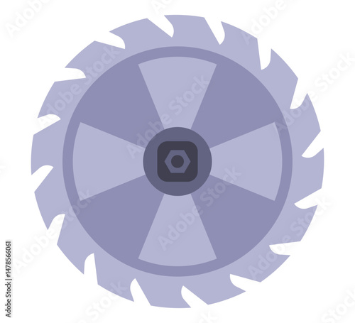Flat chainsaw blade for cutting. flat illustration.