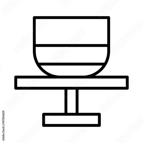 Clay Crafter with Pottery Wheel and Bowl