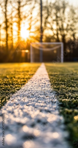 Sunset Soccer Field Goal Line.