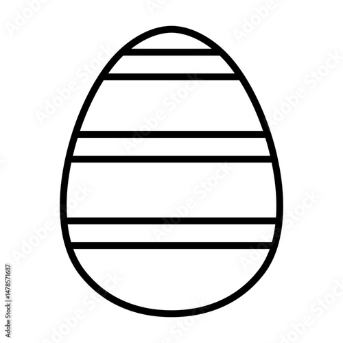 Egg Painted with Vertical Lines
