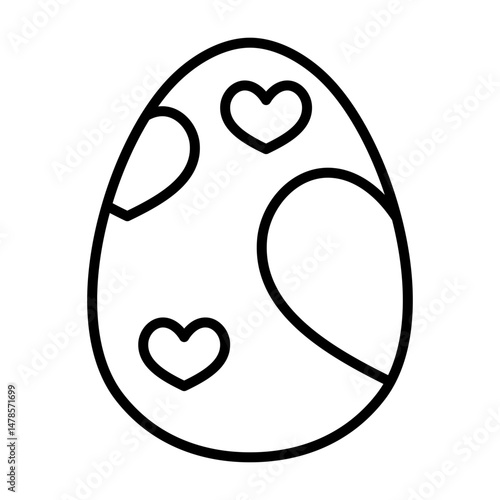 Egg Covered with Mixed Heart Shapes