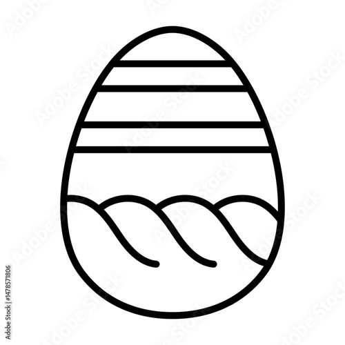 Egg with Wave Bottom and Top Stripe