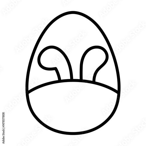Egg with Bunny Ears in Center