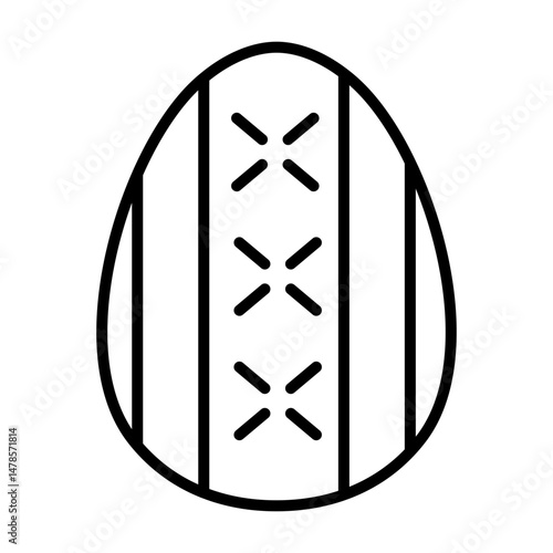 Egg Decorated with Rays and Lines