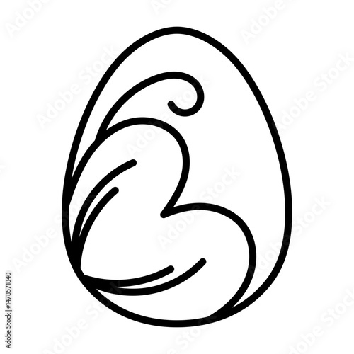 Egg Adorned with Butterfly Side View