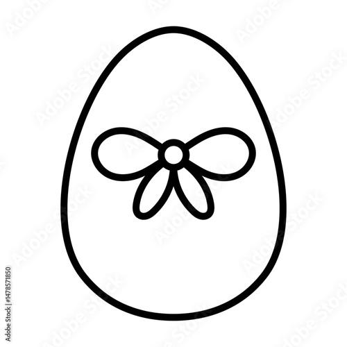 Egg with Simple Ribbon Decoration