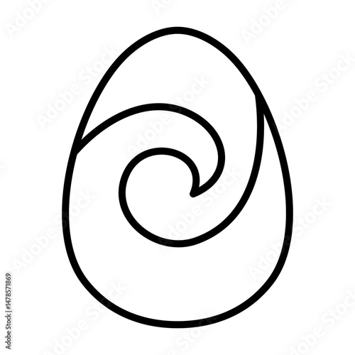 Egg Decorated with Sea Wave Pattern