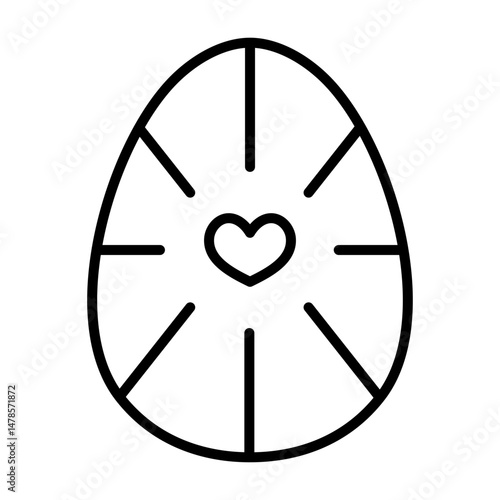 Egg with Heart Highlight and Stripes