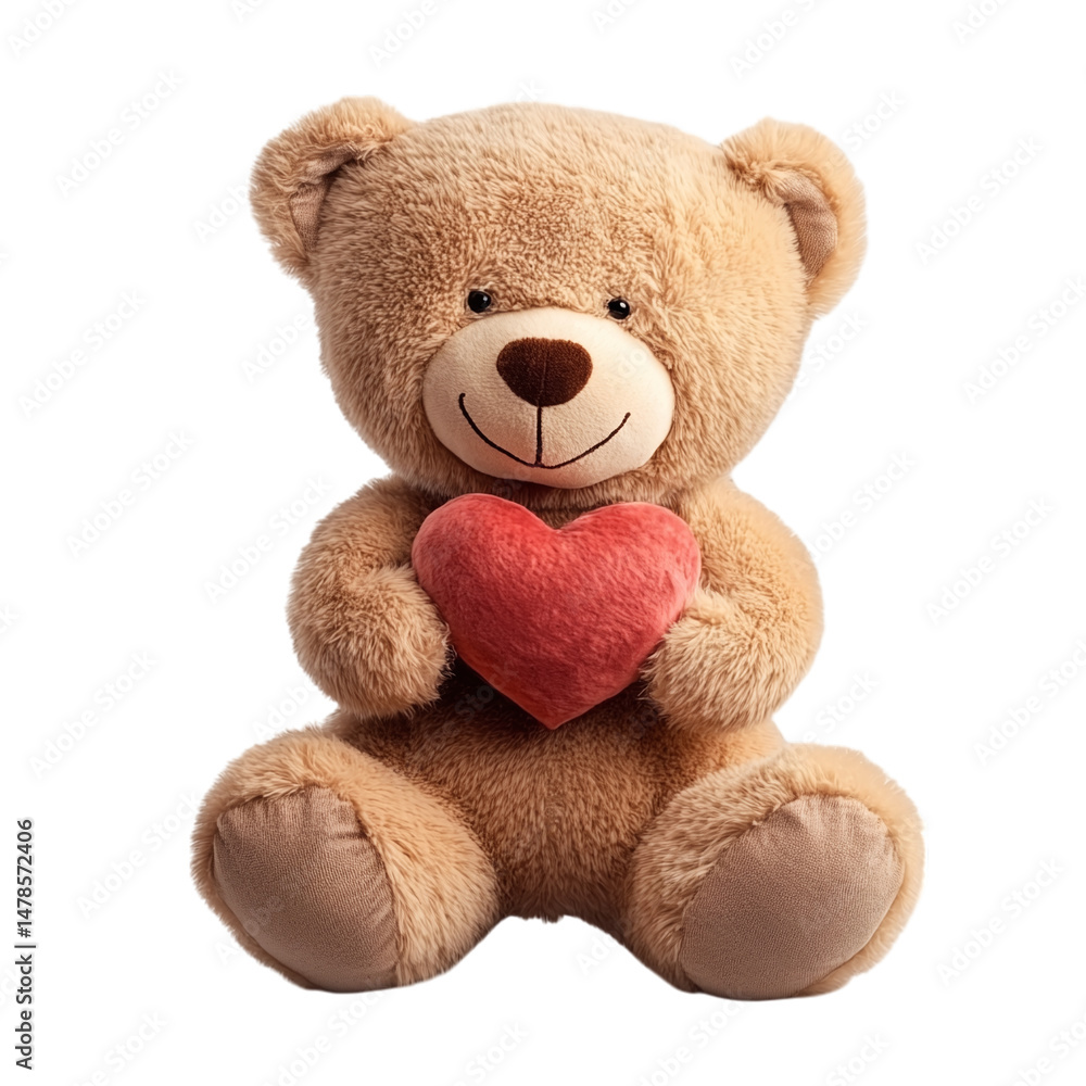 Fototapeta premium Soft Plush Teddy Bear Holding a Heart