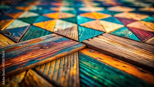 Miniature Argyle Pattern Weathered Wood Background - Tilt-Shift Photography