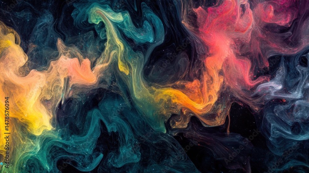 Fototapeta premium Abstract wave of colorful smoke