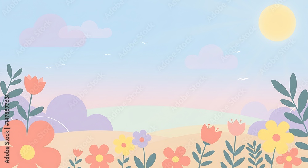 Fototapeta premium Pastel Meadow Dreams