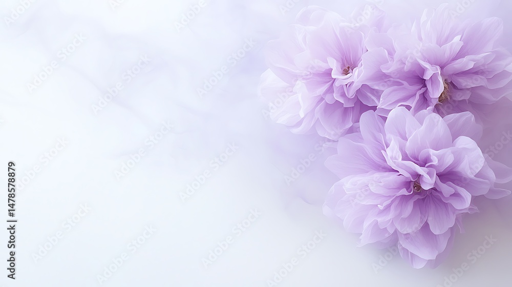 Fototapeta premium Elegant lavender peonies on a soft background