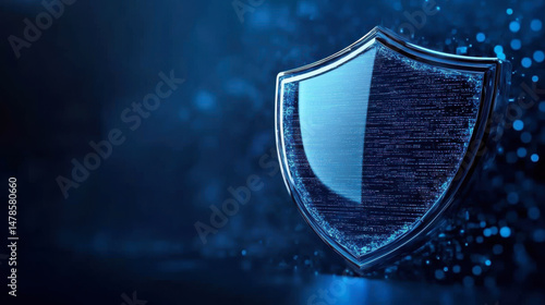 Wallpaper Mural Cyber security system technology. Secure information privacy. Crime network technology. A blue background Torontodigital.ca