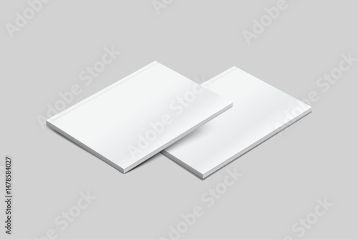 Vector realistic 3d magazine mockup with white blank cover isolated on background. For the business presentation magazine, notebook, booklet, brochure, catalogue or a publisher advertising corporate

