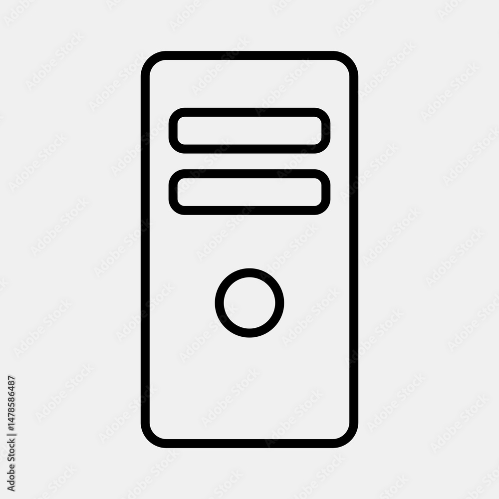 Icon system block. Computer components elements. Icon in line style.