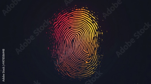 Artistic fingerprint logo with an abstract pattern