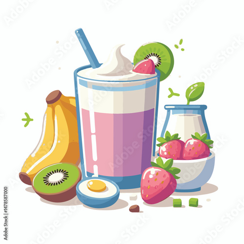 yogurt, smoothie, fruit, fresh, food, diet, summer, healthy, dessert, breakfast, sweet, milk, organic, milkshake, delicious, glass, drink, strawberry, background, cocktail, beverage, shake, dairy, veg