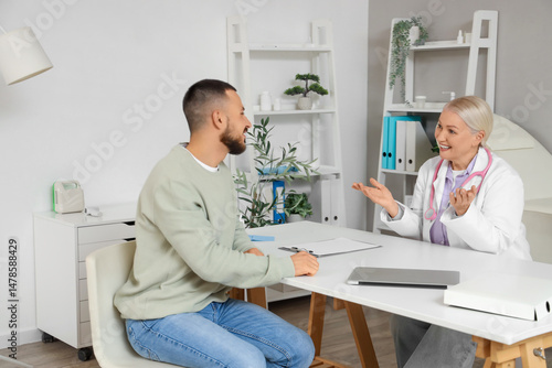Female doctor working with ...