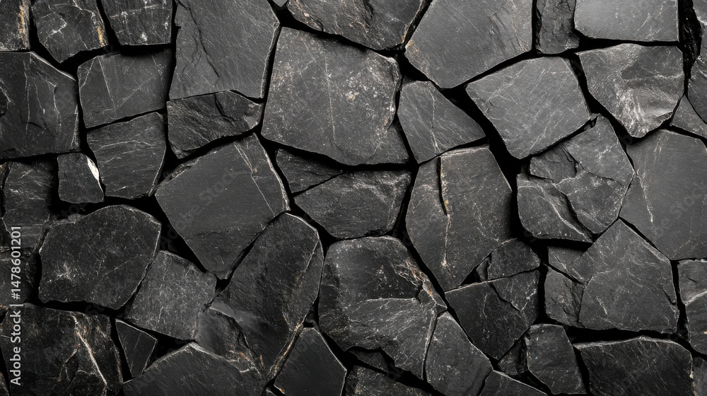 Fototapeta premium Black wall stone texture
