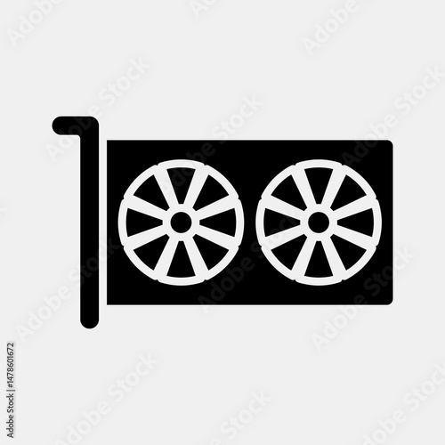 Icon video graphics. Computer components elements. Icon in glyph style.