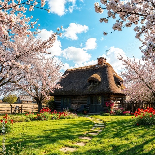 old house in spring