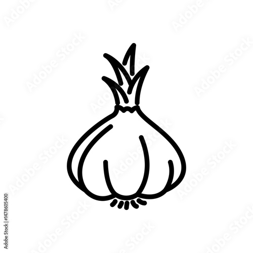 onion icon vector, line style icon