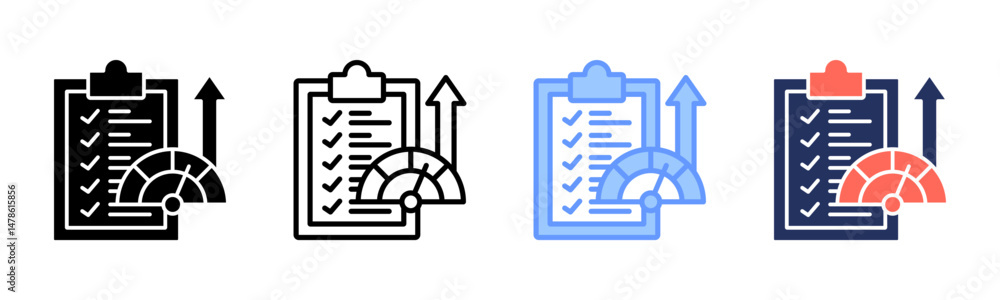 Obraz premium Benchmarking icon sheet multiple style collection