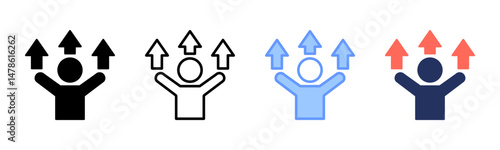 Skill Development icon sheet multiple style collection