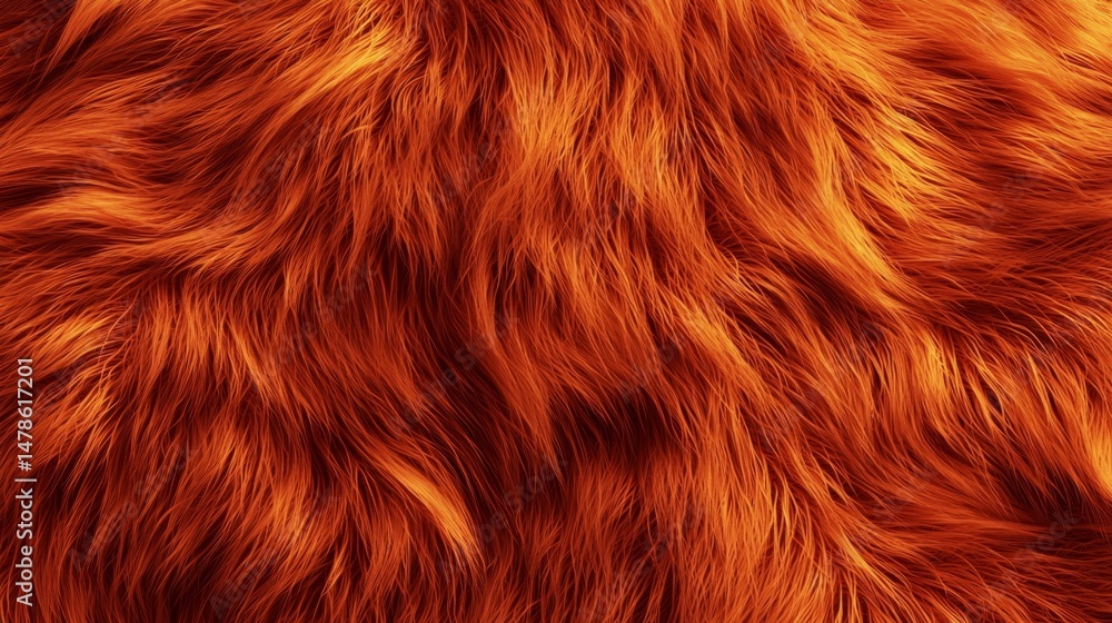 Naklejka premium Intricate details of textured orange fur depicted in illustration.