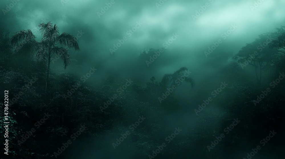 Enchanting backdrop of Southeast Asia's tropical jungles shrouded in mist. Enchanting backdrop of Southeast Asia's tropical jungles shrouded in mist.