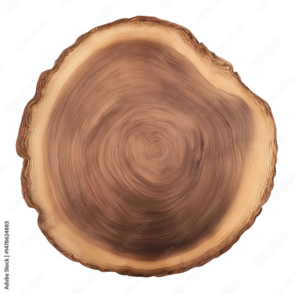 A detailed close-up shot of a tree trunk section. The natural wood grain and texture are prominently visible A detailed close-up shot of a tree trunk section. The natural wood grain and texture are prominently visible