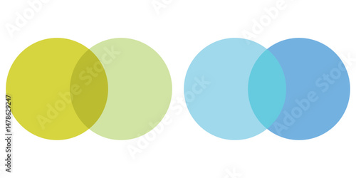 Venn Diagram Illustration For Scrapbook, Flyers, Posters, Web, Greeting Cards, Science, Data Information. Abstract flat background for business card and flyer template, vector illustration.