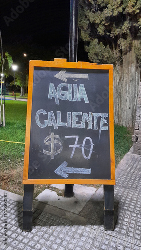 hot water sign