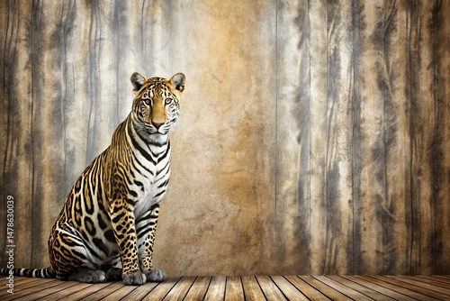 Panoramic Modern Animal Print: Thick & Thin Lines on Subtle Background