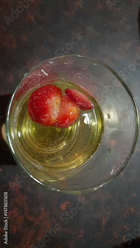 champagne with strawberries