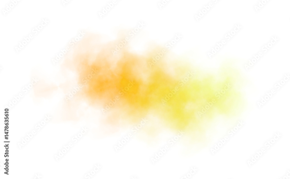 Fototapeta premium Color smoke clouds glowing effect on transparent background, fog steam smoke explosion effect overlay background. Colorful clouds fluffy graphics resources